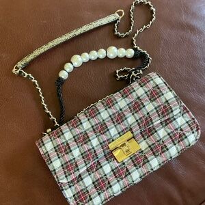 Betsy Johnson Plaid to Meet You Crossbody bag  vintage